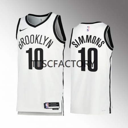 Maillot Basket Brooklyn Nets Ben Simmons 10 Nike 2022-23 Association Edition Blanc Swingman - Homme